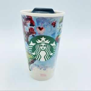 Starbucks 2015 Watercolor Barista Art Shelby Kregel  12oz Tumbler World Map